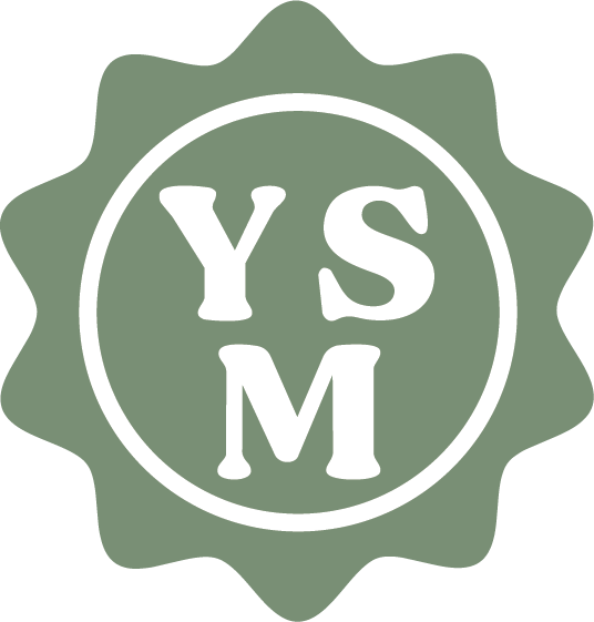 Your Stuff Made logo: green starburst badge with the letters YSM